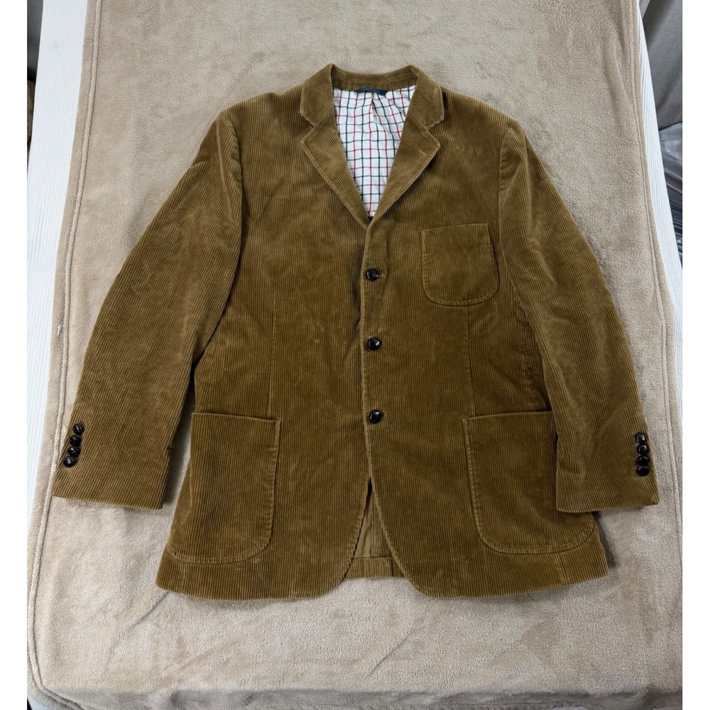 Brooks Brothers Madison Fit Corduroy Blazer mens Large Brown Single Breasted EUC